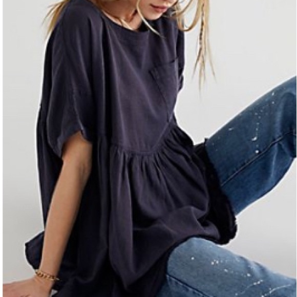 We The Free Tops - We The Free Navy Boxy Tunic Top